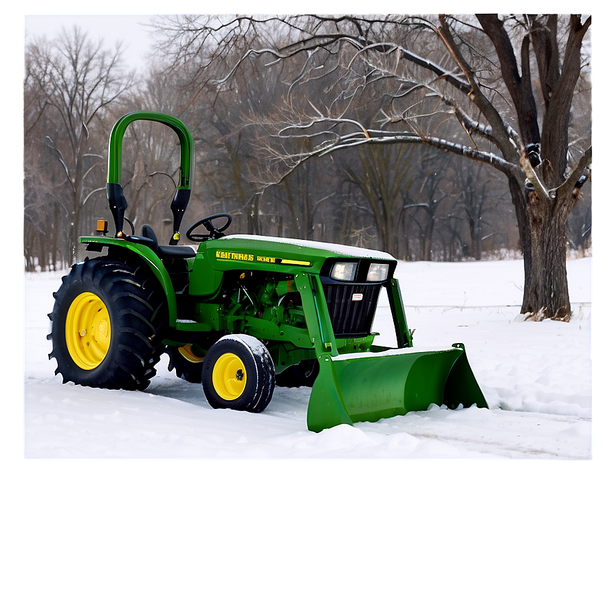 John Deere Tractor In Winter Scene Png Aed PNG image