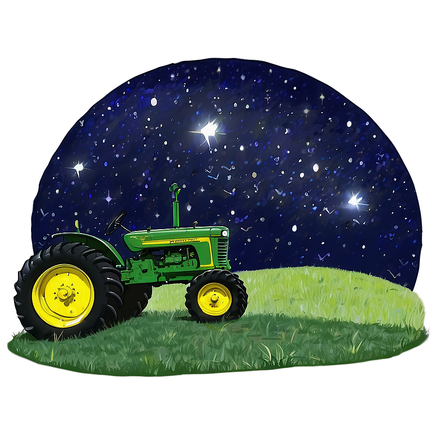 John Deere Tractor Under The Stars Png 06262024 PNG image