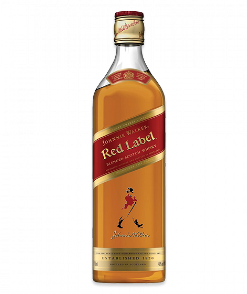 Johnnie Walker Red Label Whiskey Bottle PNG image