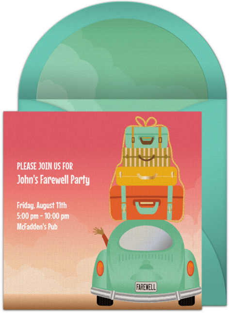 Johns Farewell Party Invitation PNG image