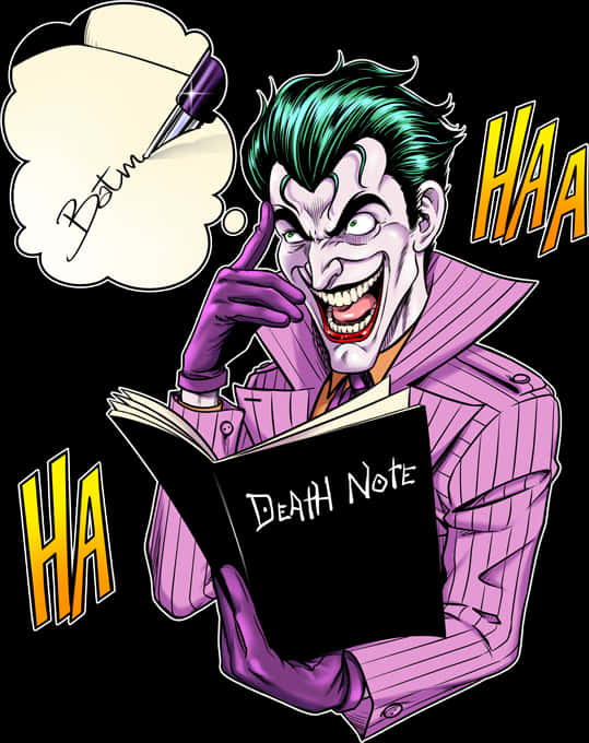 Joker_with_ Death_ Note PNG image