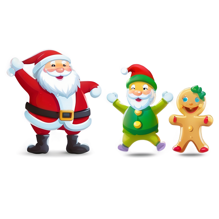 Jolly Santa Cartoon Illustration Png Quu PNG image