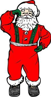 Jolly Santa Claus Saluting PNG image