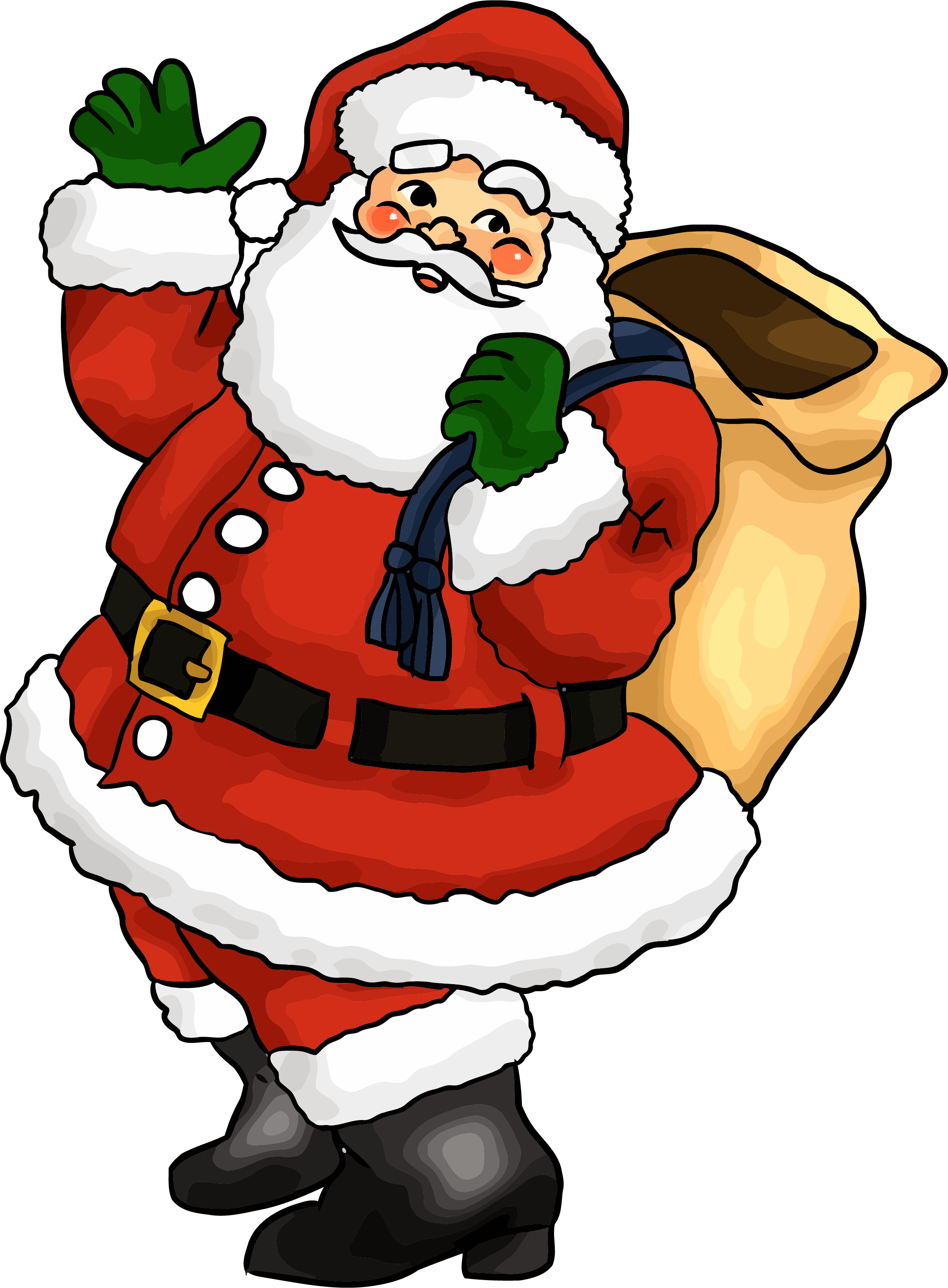 Jolly Santa Clauswith Sack PNG image