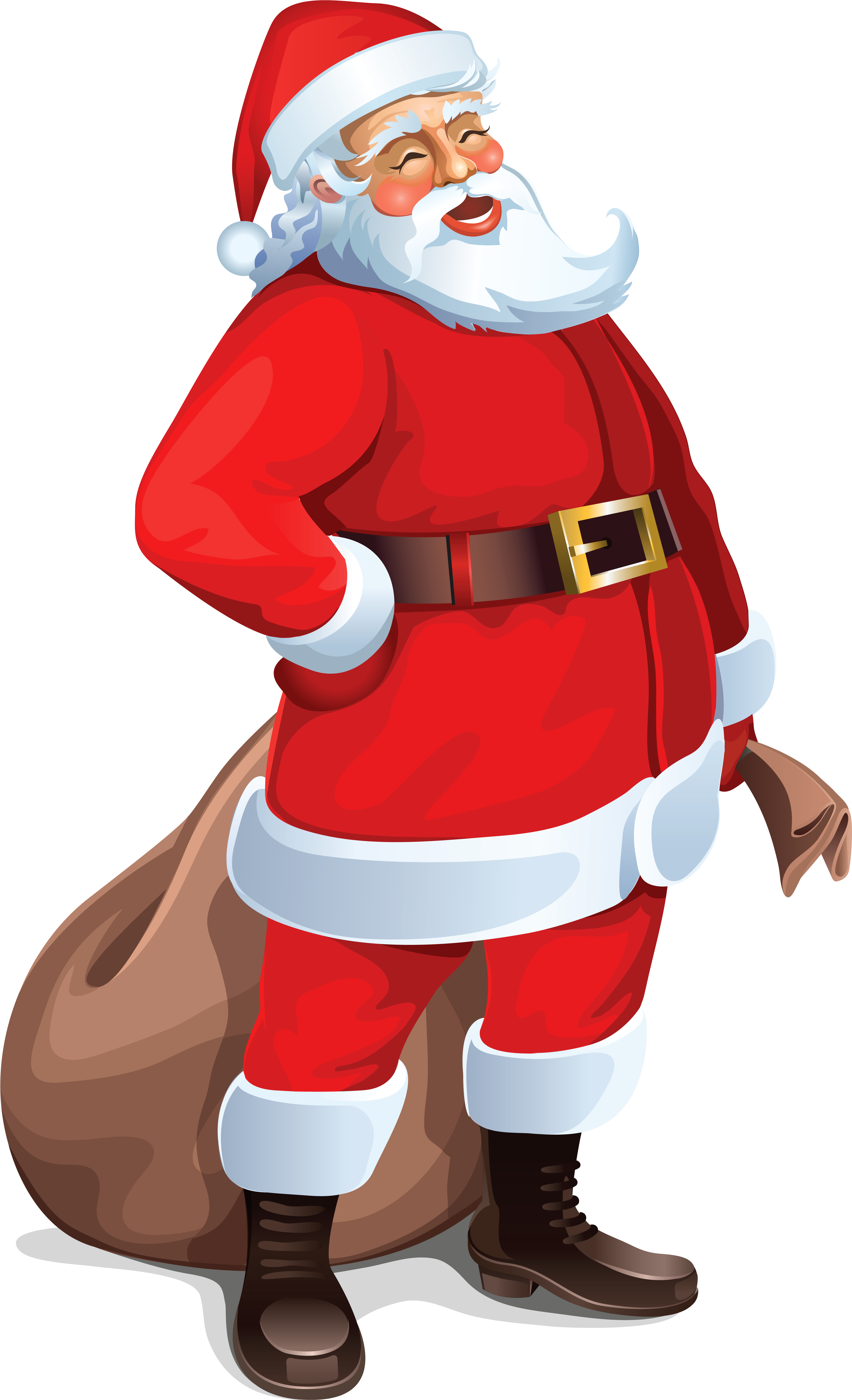 Jolly Santa Clauswith Sack PNG image