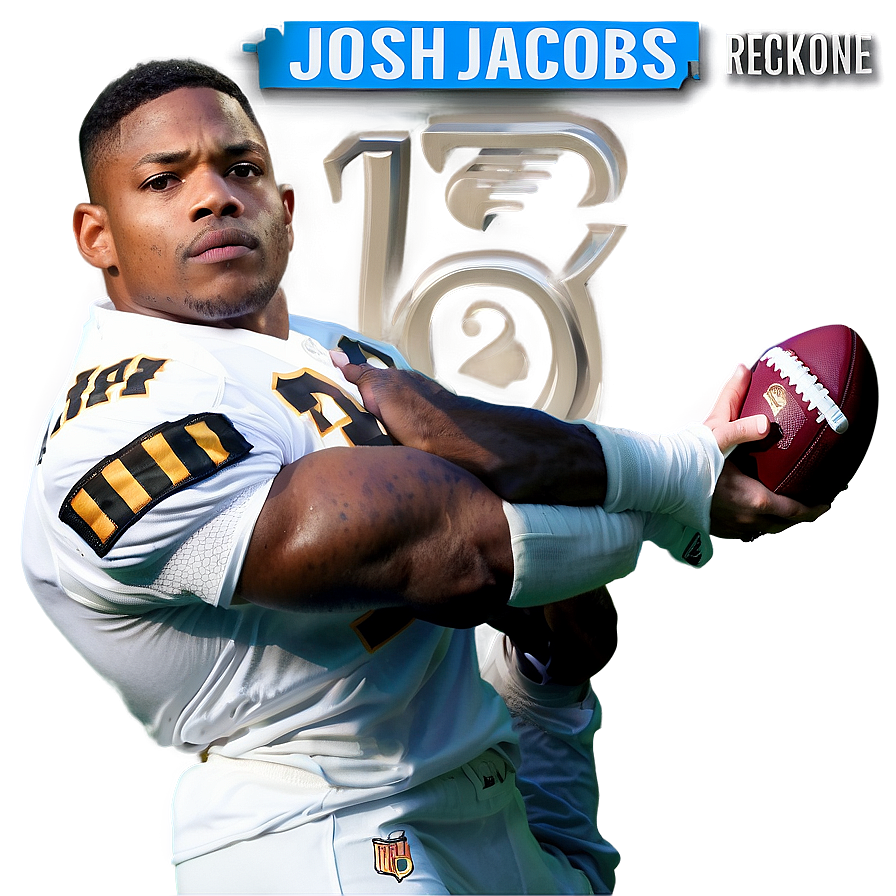 Josh Jacobs Football Pose PNG image