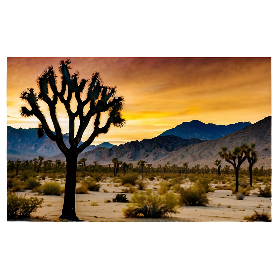 Joshua Tree During Sunset Png 06262024 PNG image