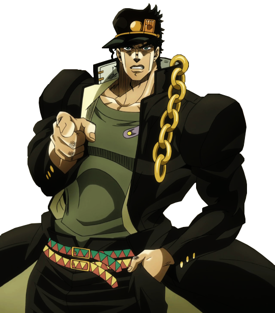 Jotaro Kujo Pointing Pose PNG image