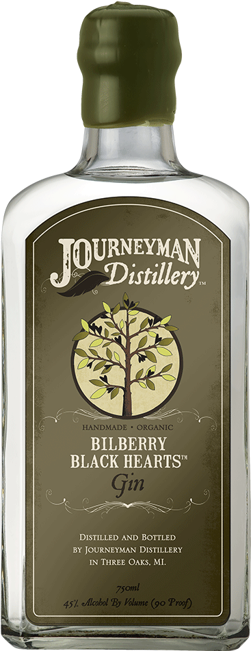 Journeyman Distillery Bilberry Black Hearts Gin Bottle PNG image