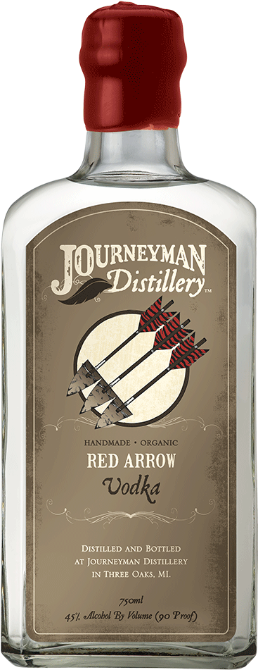 Journeyman Distillery Red Arrow Vodka Bottle PNG image