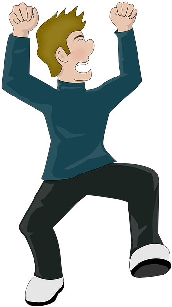 Joyful Celebration Cartoon Man PNG image