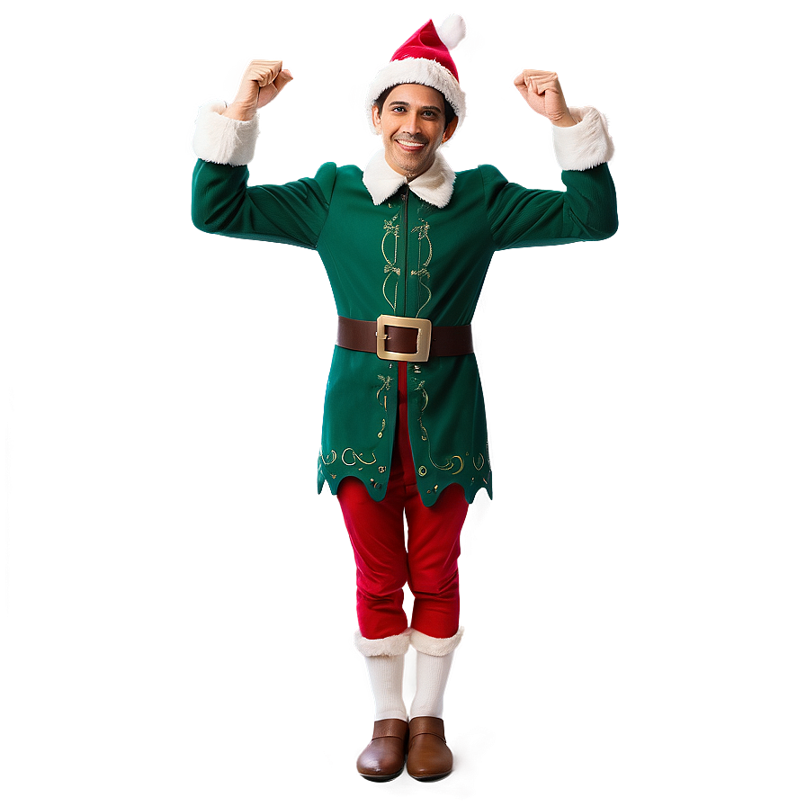 Joyful Elf Celebrating Png Pao48 PNG image