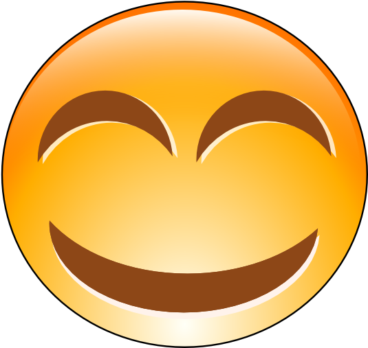 Joyful Orange Smiley Face.png PNG image
