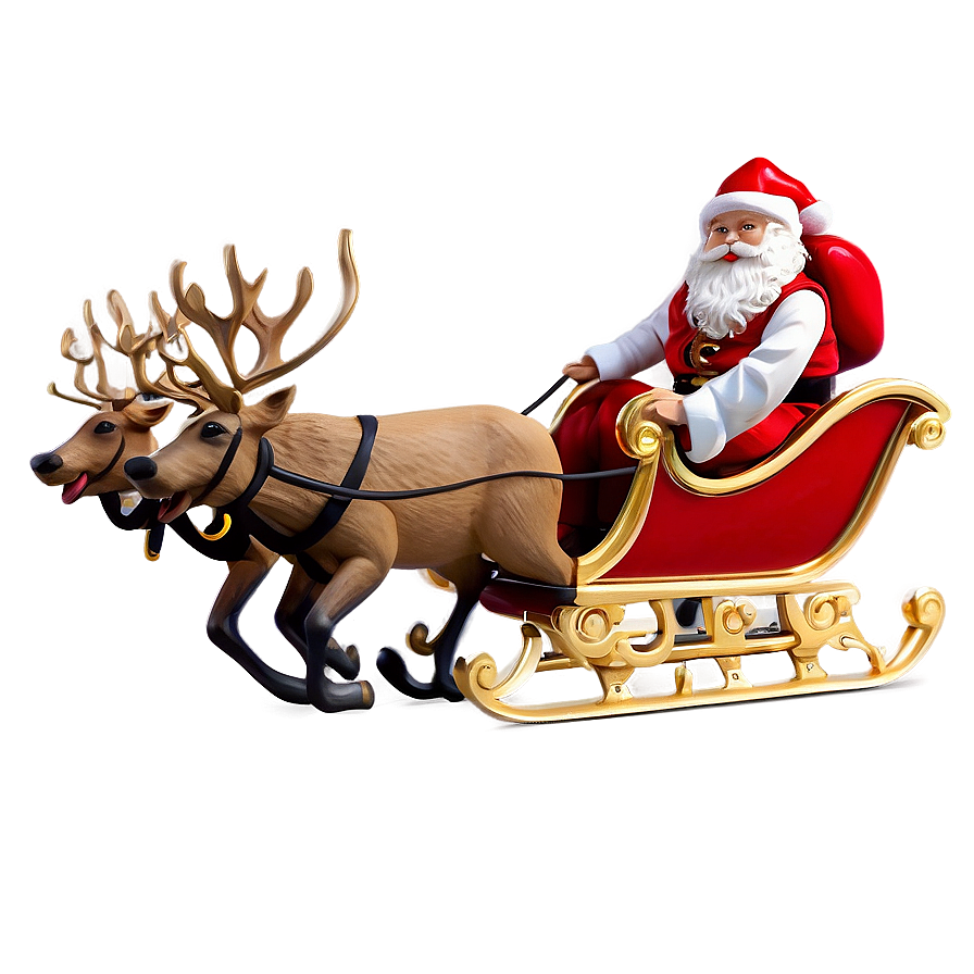 Joyful Santa Sleigh Png 8 PNG image