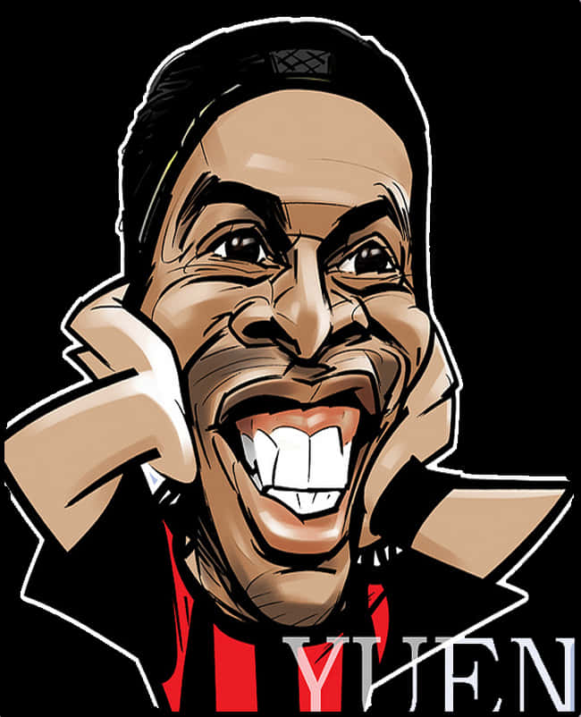 Joyful Sportsman Caricature PNG image