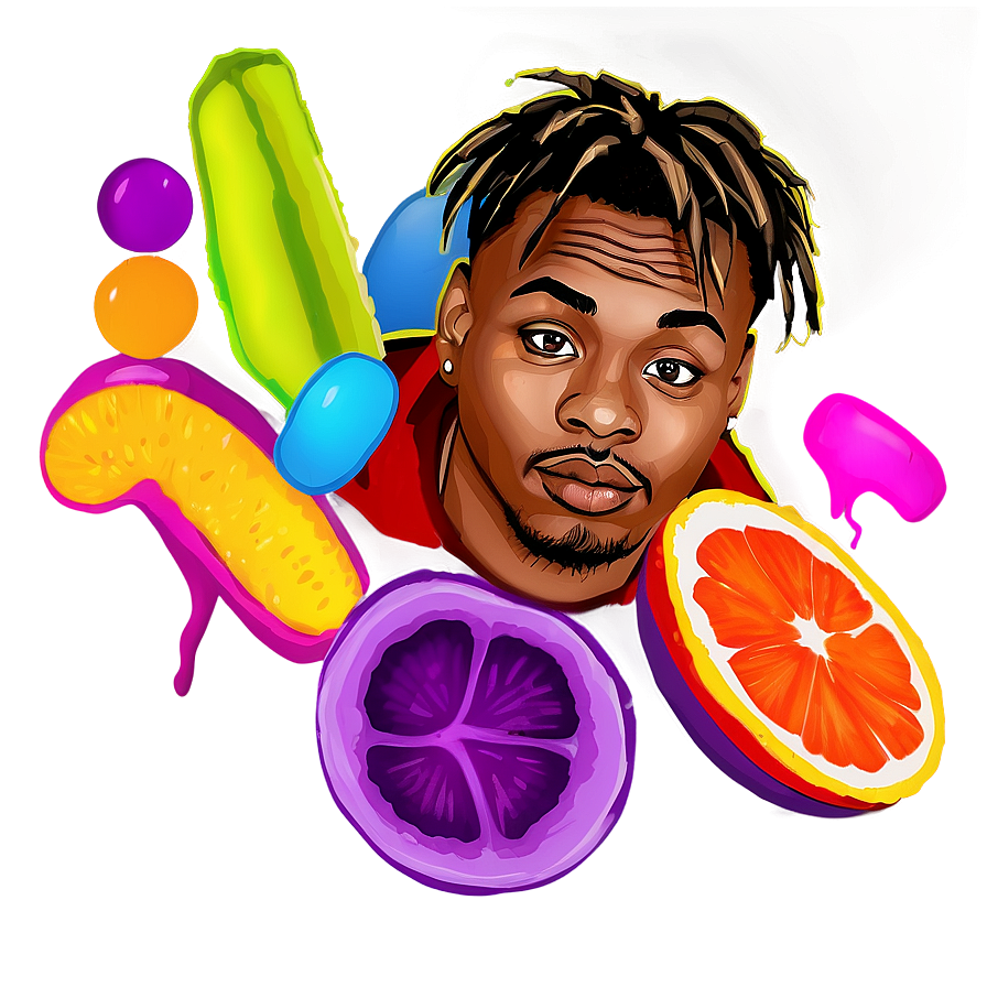 Juice Wrld Colorful Tribute Png Poh9 PNG image