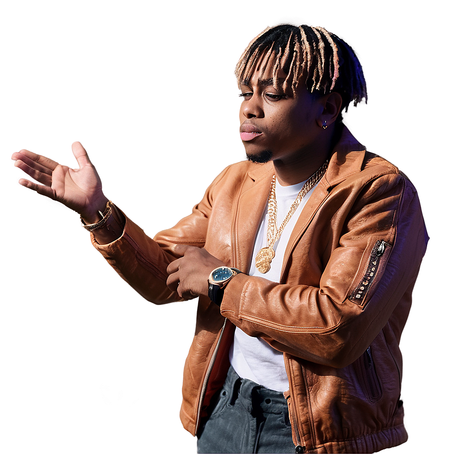 Juice Wrld In Thoughtful Pose Png 05212024 PNG image