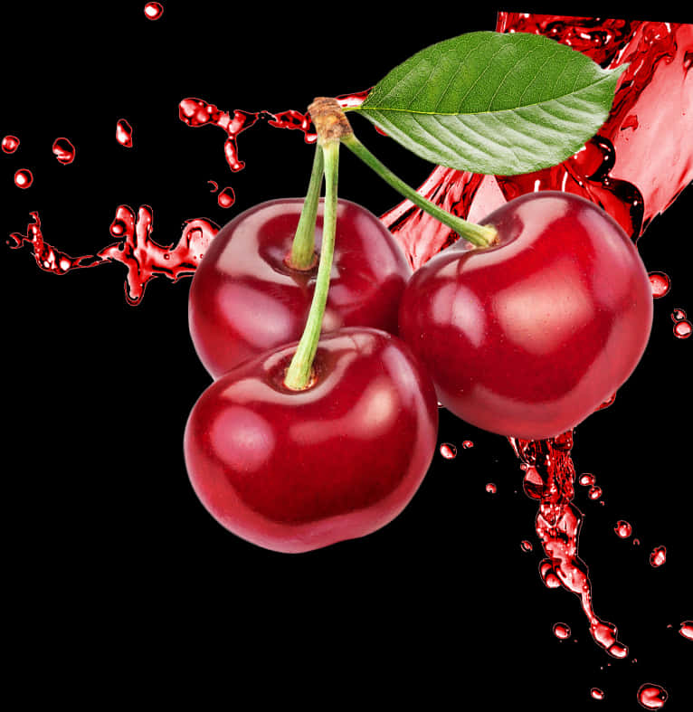 Juicy Cherries Splash PNG image