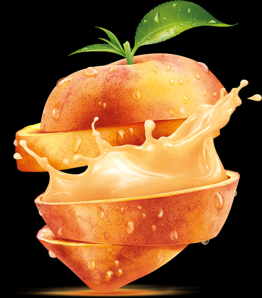 Juicy Peach Splash PNG image