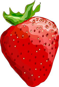 Juicy Strawberry Illustration PNG image