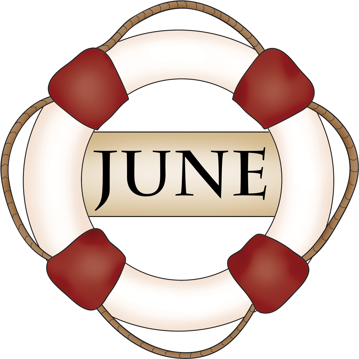 June Lifebuoy Calendar Graphic PNG image