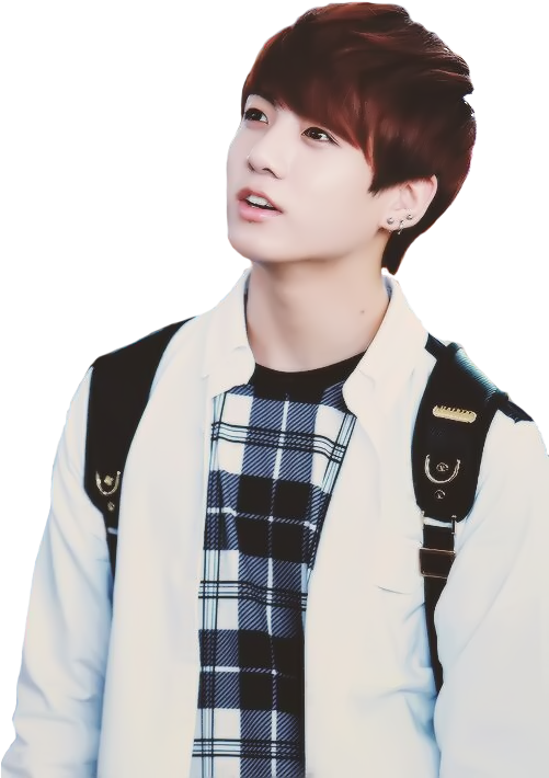 Jungkook Plaidand White Jacket PNG image