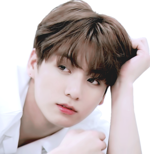 Jungkook White Shirt Pensive Look PNG image