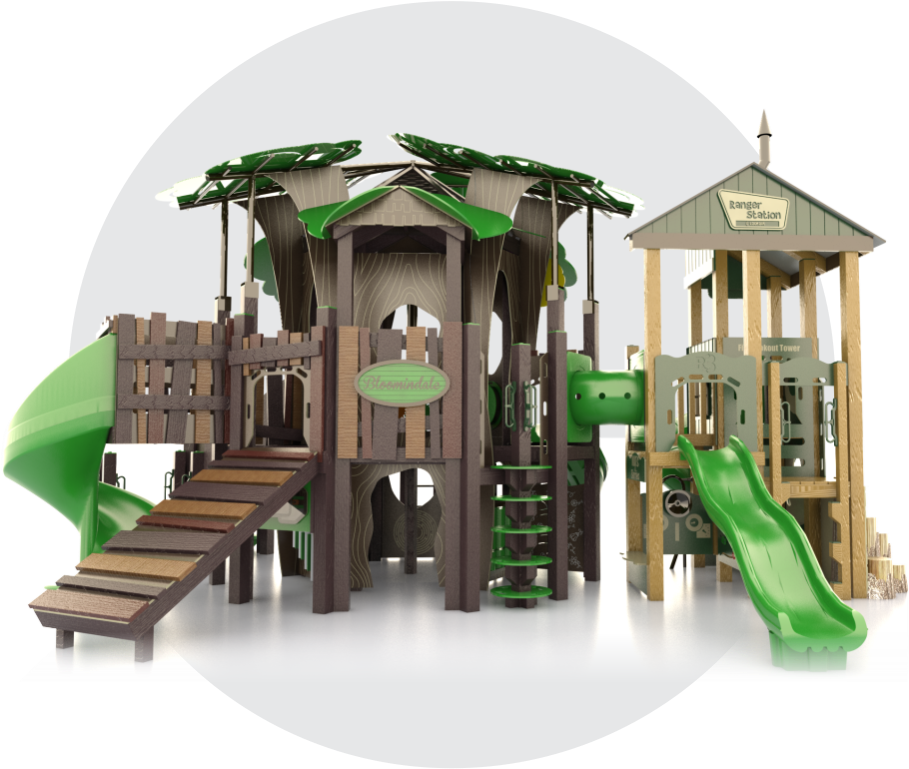 Jungle Themed Playground Structure PNG image