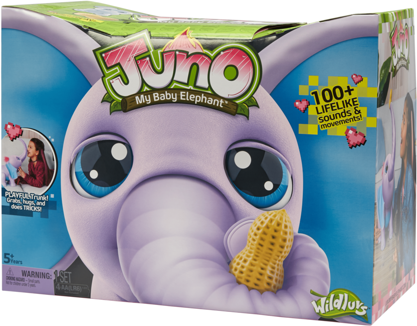 Juno My Baby Elephant Toy Packaging PNG image