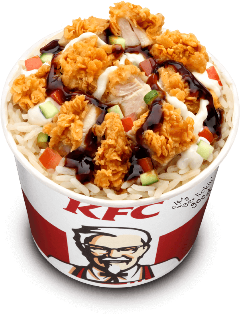 K F C Famous Bowl Crispy Chicken Rice PNG image