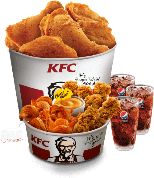 K F C Fried Chickenand Sideswith Drinks PNG image