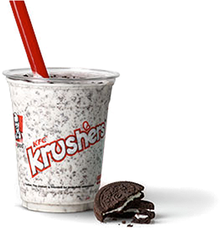 K F C Krushers Cupwith Strawand Cookie PNG image