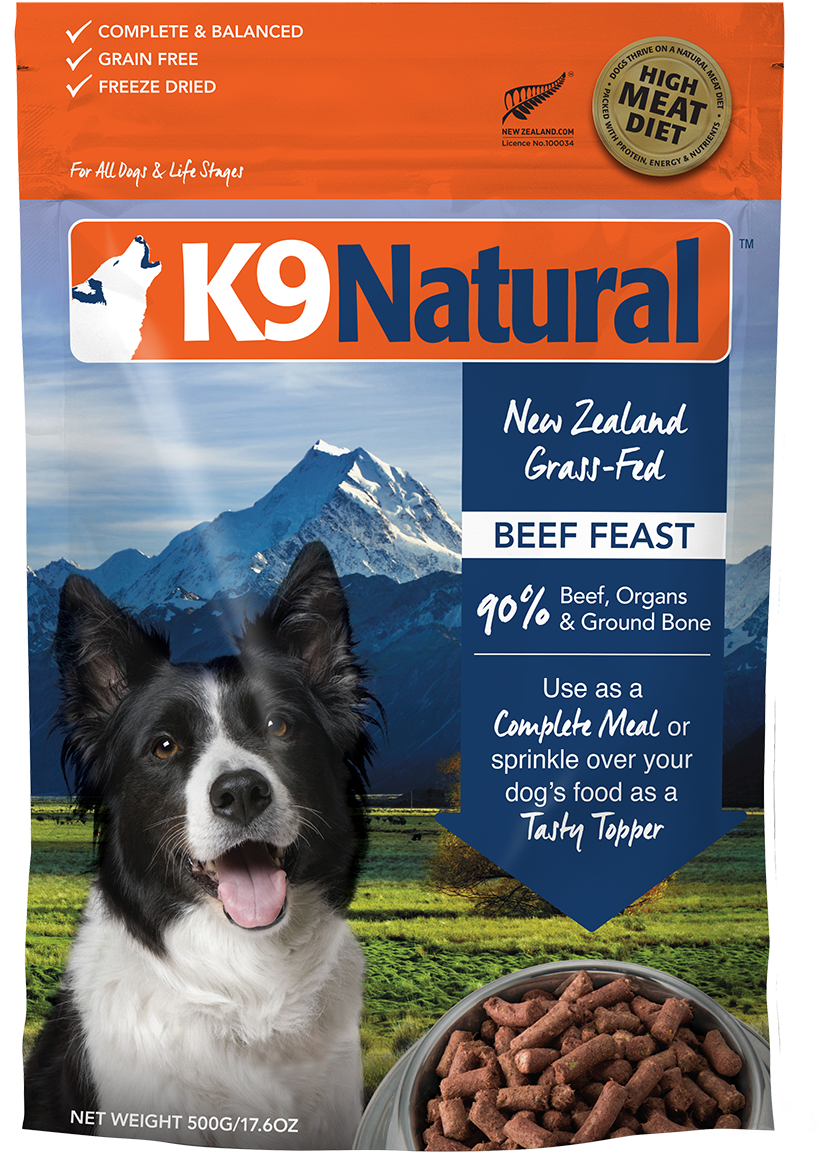 K9 Natural Beef Feast Dog Food Package PNG image