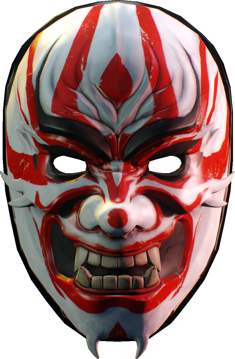 Kabuki Inspired Redand White Mask PNG image