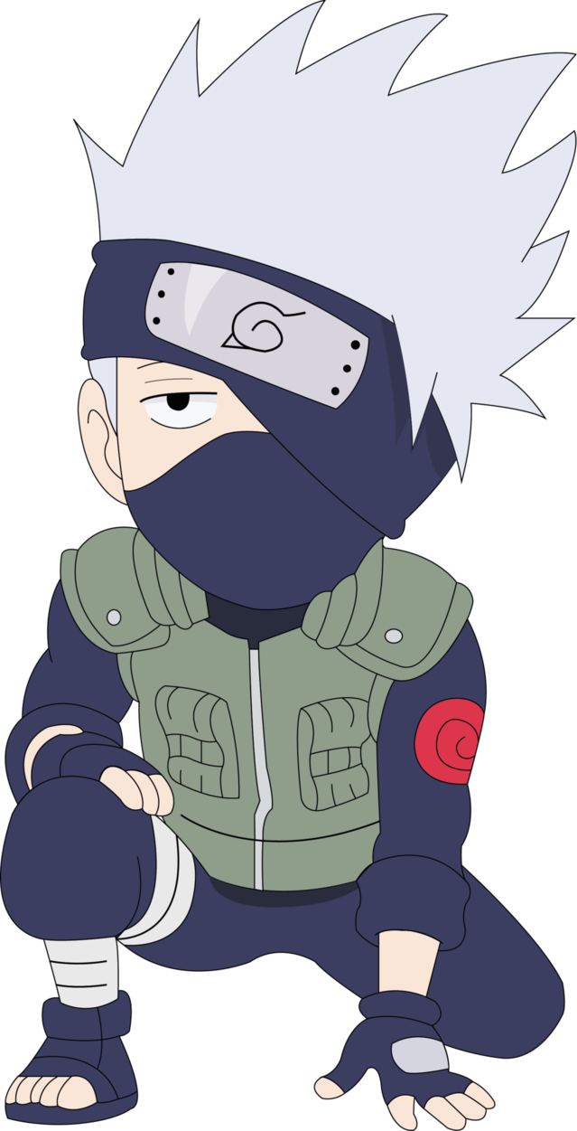 Kakashi Hatake Crouching Position PNG image