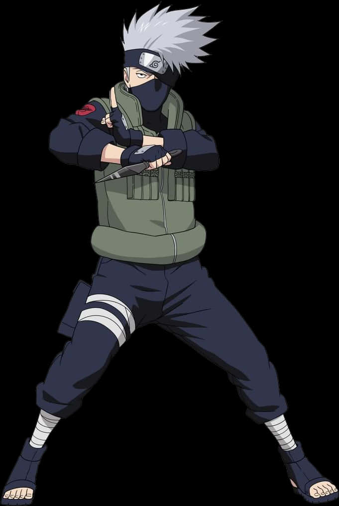 Kakashi Hatake_ Ninja Pose PNG image