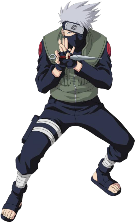 Kakashi Hatake Performing Jutsu PNG image