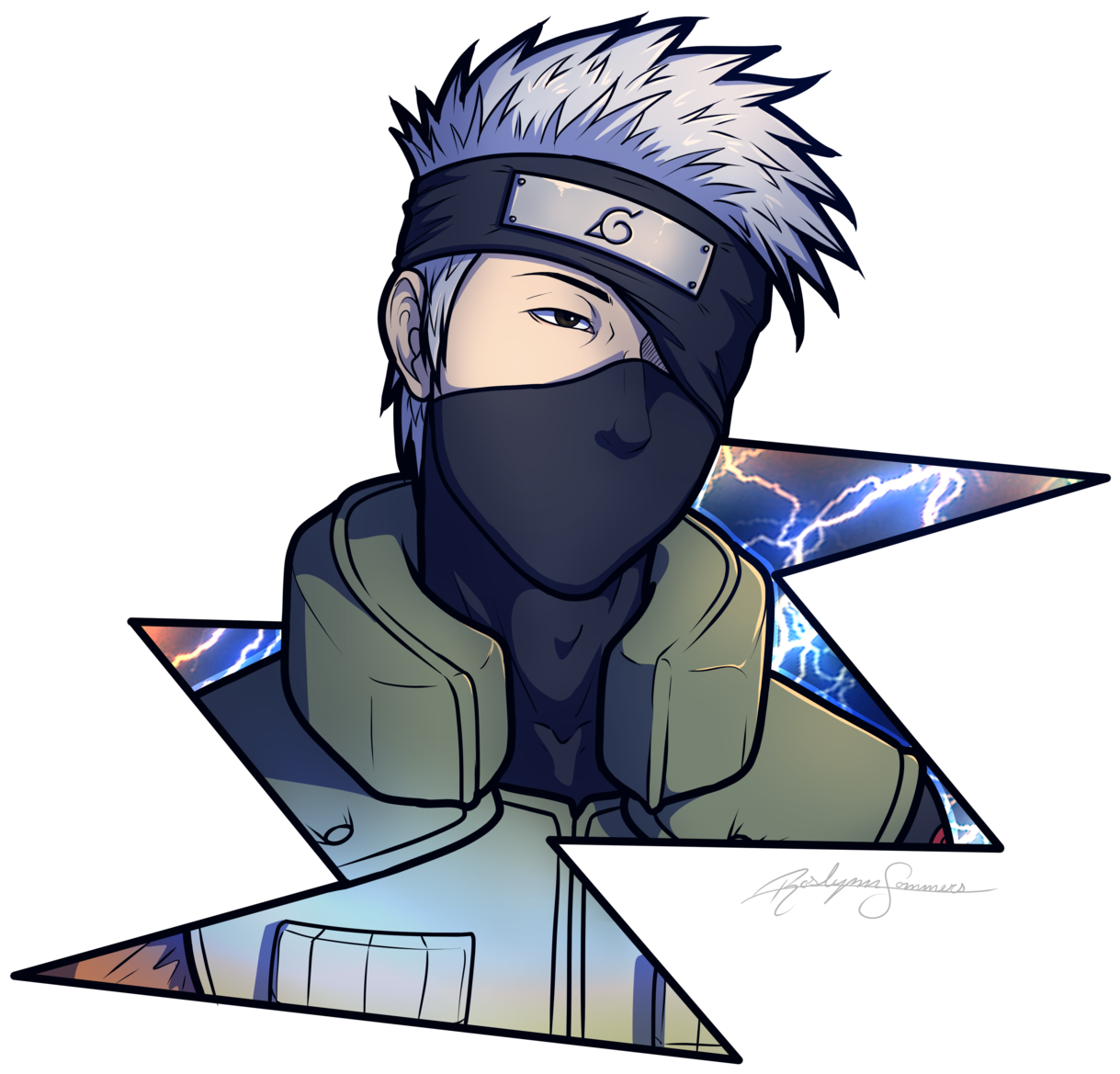 Kakashi Lightning Blade Artwork PNG image