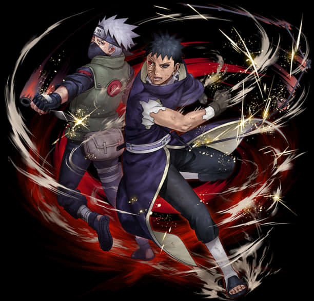 Kakashiand Asumain Battle PNG image