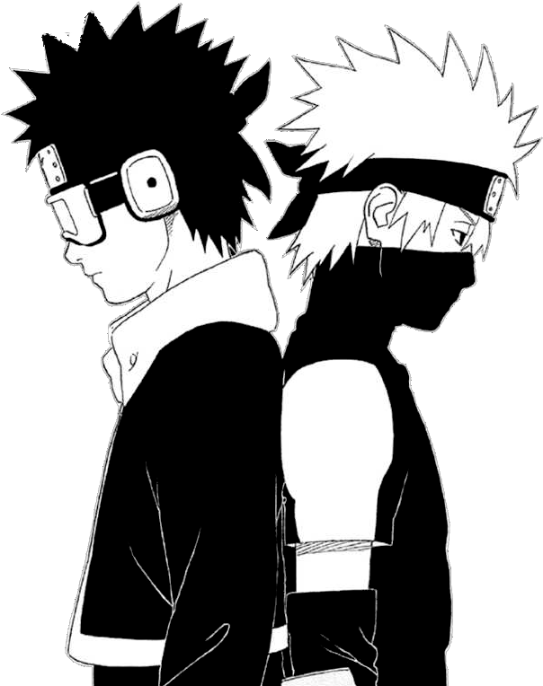 Kakashiand Obito Backto Back PNG image