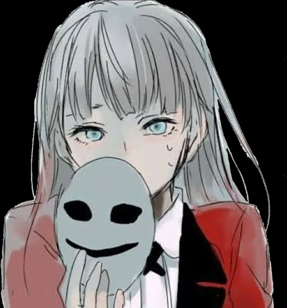 Kakegurui Character Holding Mask PNG image