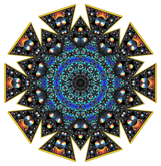 Kaleidoscopic Fractal Art PNG image