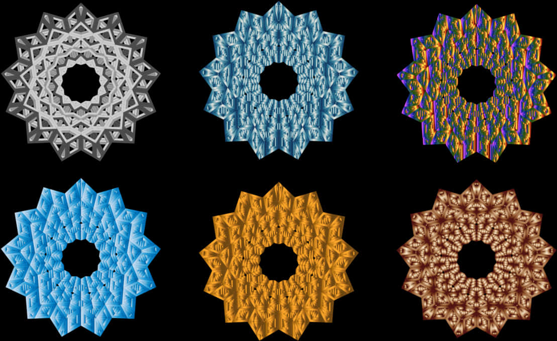 Kaleidoscopic_ Snowflake_ Patterns PNG image