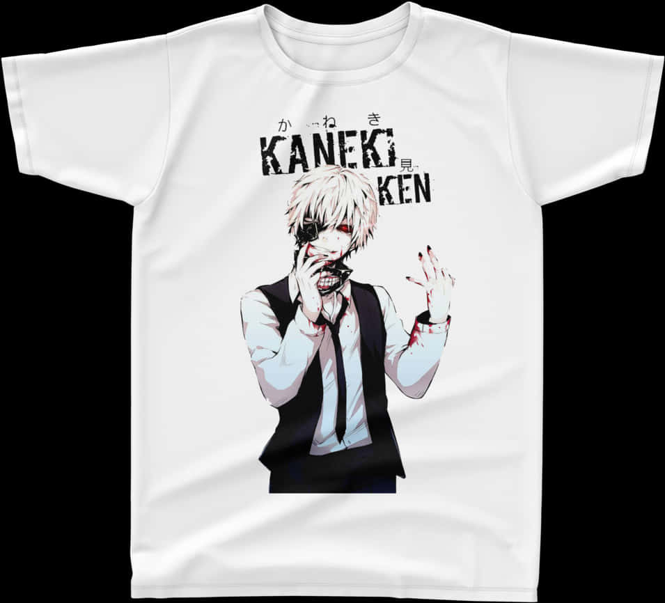 Kaneki Ken Anime T Shirt Design PNG image