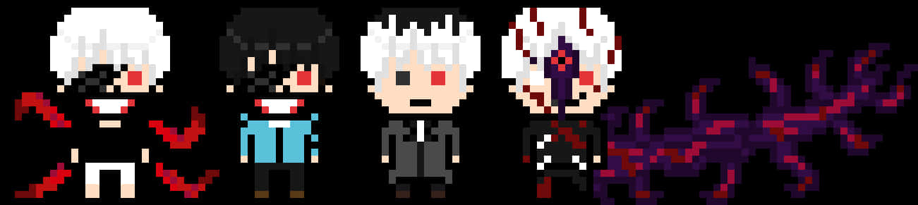 Kaneki Ken Pixel Evolution PNG image