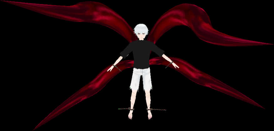 Kaneki Ken With Kagune Wings PNG image