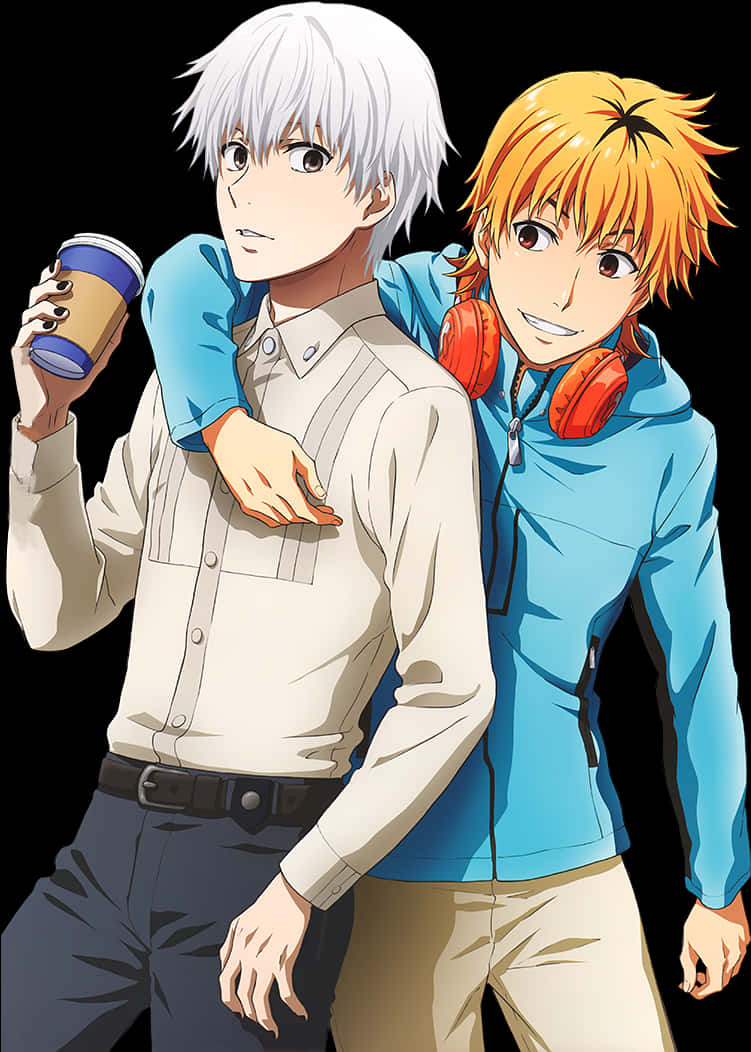 Kanekiand Friend Casual Outing PNG image