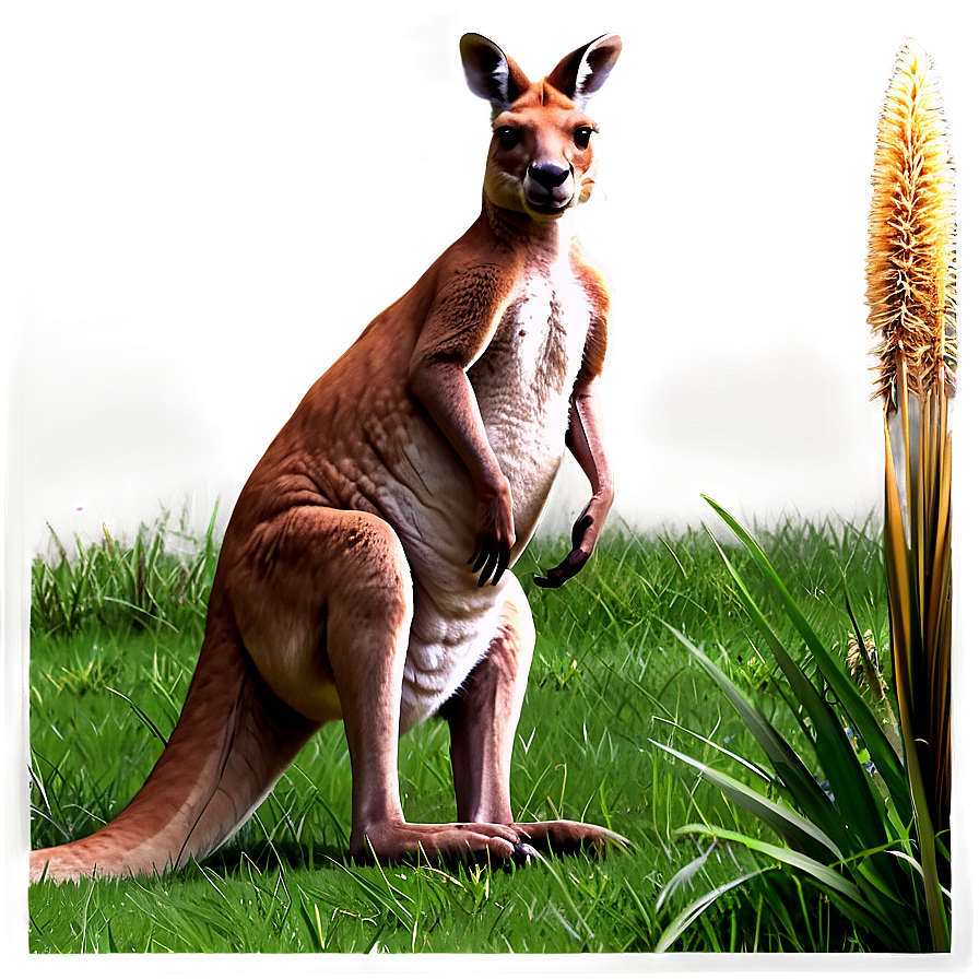 Kangaroo In Grassland Png 92 PNG image