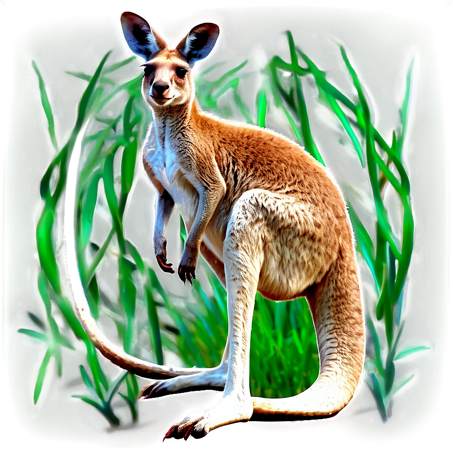 Kangaroo In Grassland Png Hvg99 PNG image
