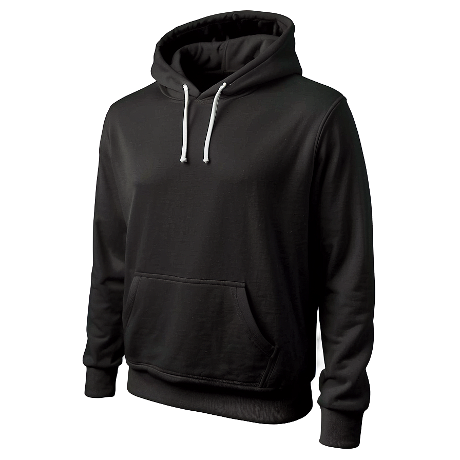 Kangaroo Pocket Black Hoodie Png 44 PNG image